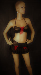 2 Pc Sheer Bra and Skirt Set