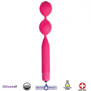 Double Vibrating Silicone Kegel Weight-Pink