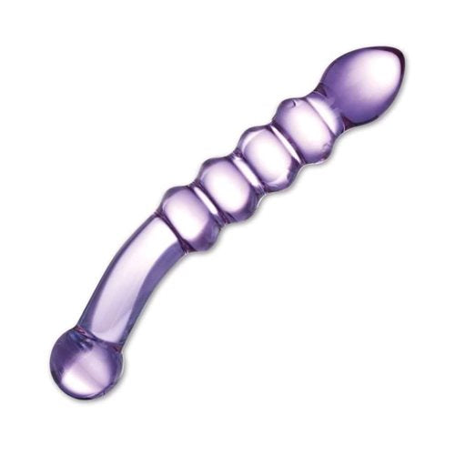 Glas Purple Rain Ribbled Dildo