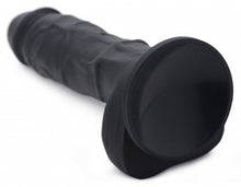 Load image into Gallery viewer, Power Pecker 7 inch Silicone Dildo with Balls-Black
