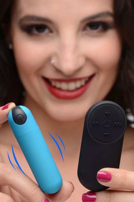 Vibrating Bullet with Remote Control-Blue