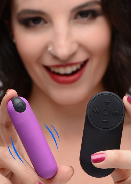 Vibrating Bullet with Remote Control-Purple